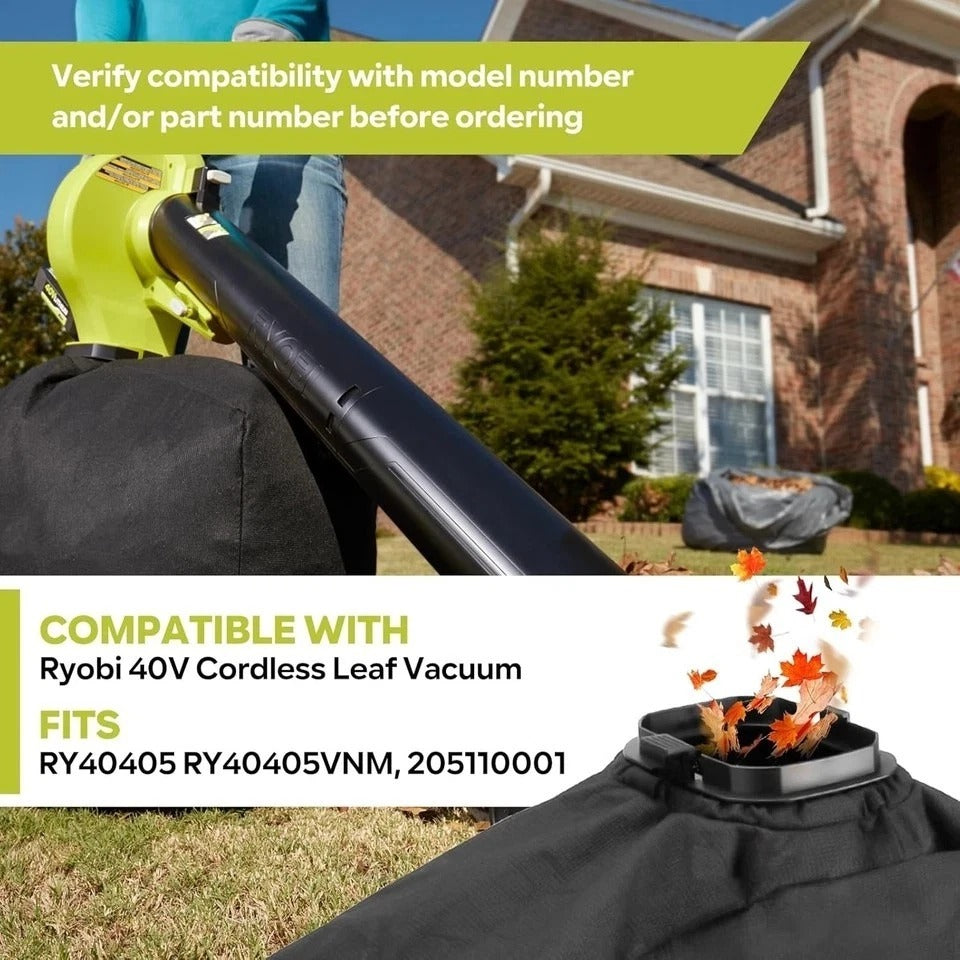 Leaf Bag Replacement Part # 205110001 Compatible with Ryobi 40V Vac Attack Leaf