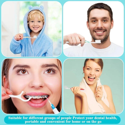 300 Pcs Individually Wrapped Toothbrushes Bulk with Dental Floss Set 100 Soft Br
