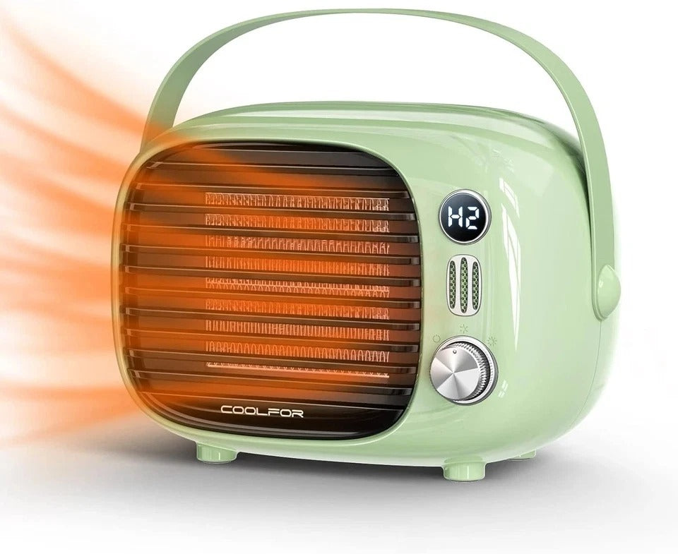 800W/500W Space Heater Ceramic Desk Heater with Adjustable Thermostat