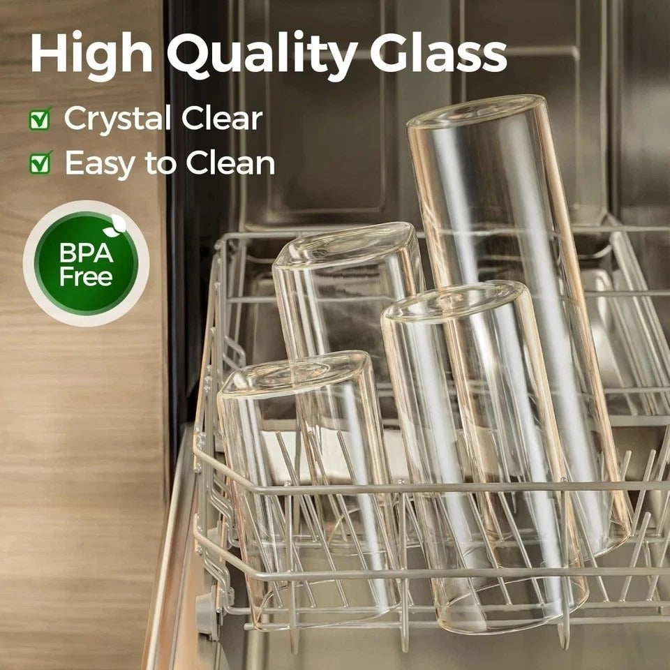Versatile Tall Glass Jars Set of 6 - Perfect for Pasta, Flour, and Nuts Storage