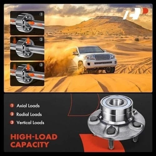2 x Rear Wheel Bearing and Hub Assembly with 5-Lug Compatible with Ford