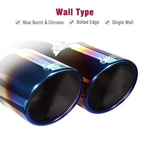 2.5 Inch Inlet 3.5 Inch Outlet Dual Exhaust Tips Tailpipe 2.5" to 3.5" 9.75"