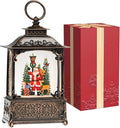 Snow Globe with Santa Claus Reindeer, Light up Christmas Snow Globes with Music