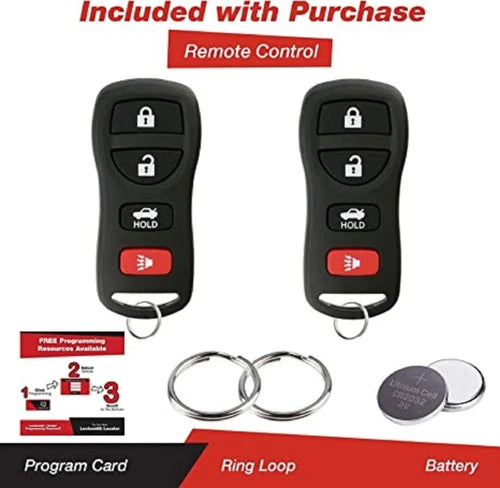 2X Tecla De Control Remoto De Entrada Sin llave Para Coches Nissan Infiniti