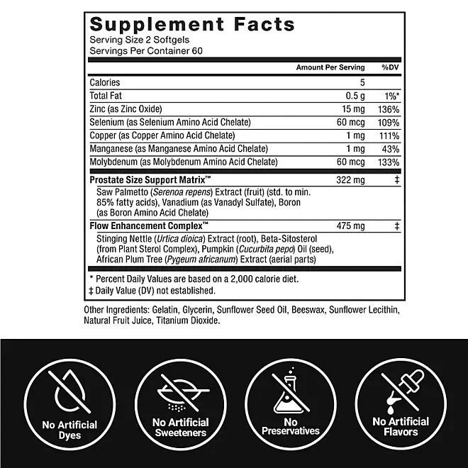 Prostate Support Supplement - 120 Softgels, Support Prostate health