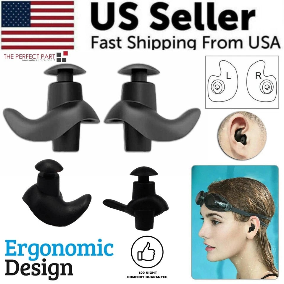 Soft Silicone Ear Plugs For Swimming Sleeping Anti Snore Reusable USA