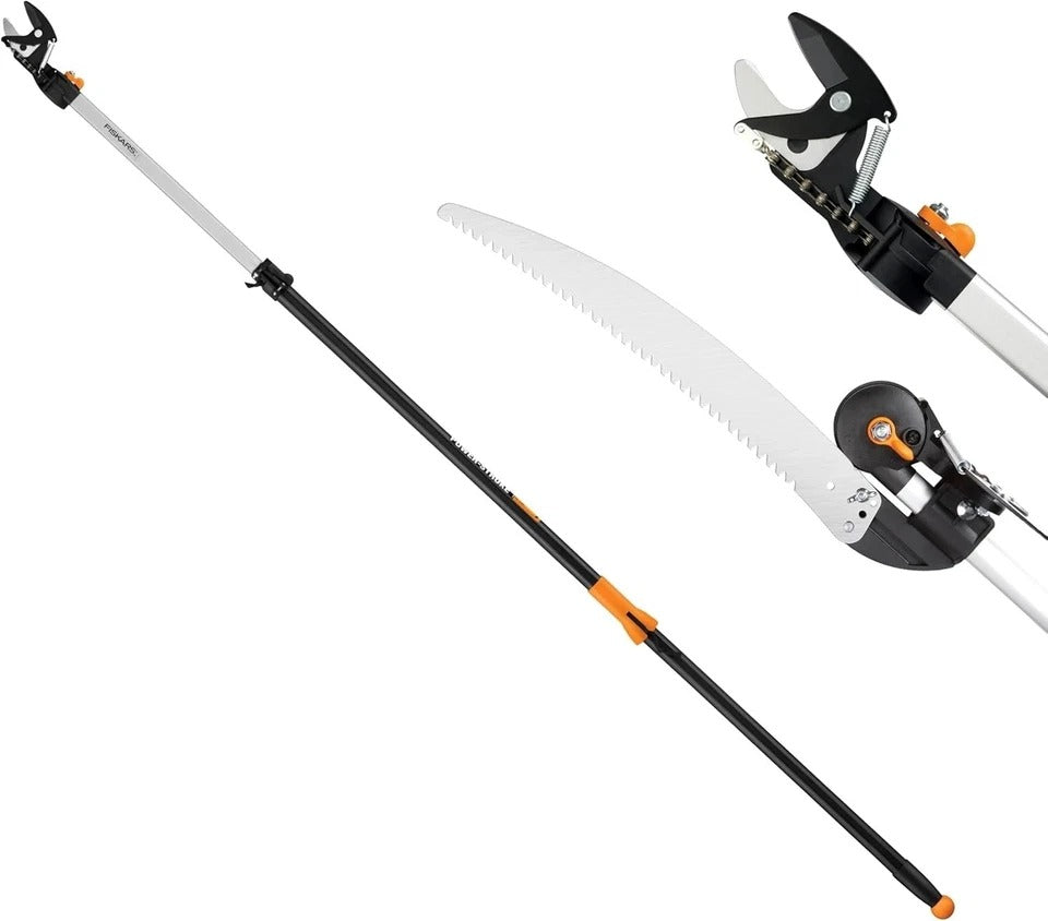 2-In-1 Extendable Tree Pruner and Pole Saw (Extends 7.9 - 12 Feet) with Rotating