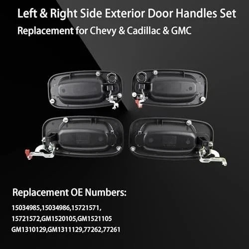 15721572 Exterior Door Handles Set Compatible with 1999-2007 Chevy Silverado