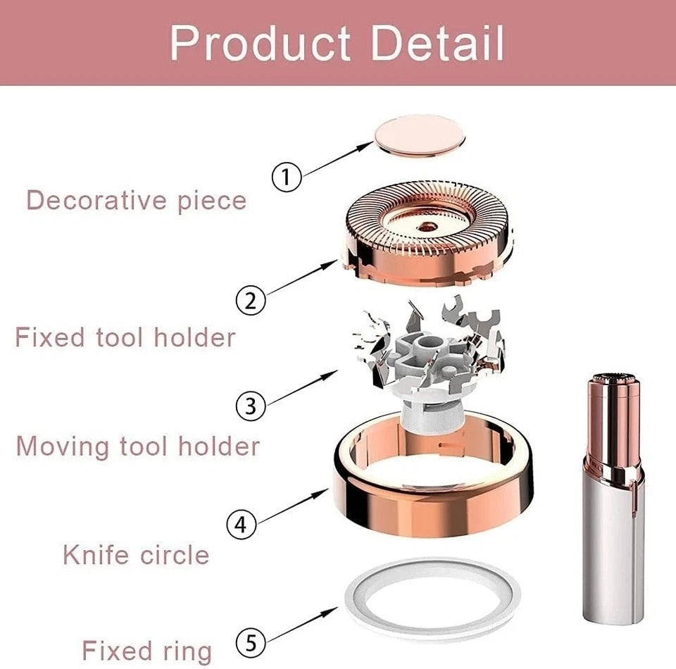 Facial Hair Remover Replacement Heads for Generation 1 4 PCS Rose Gold
