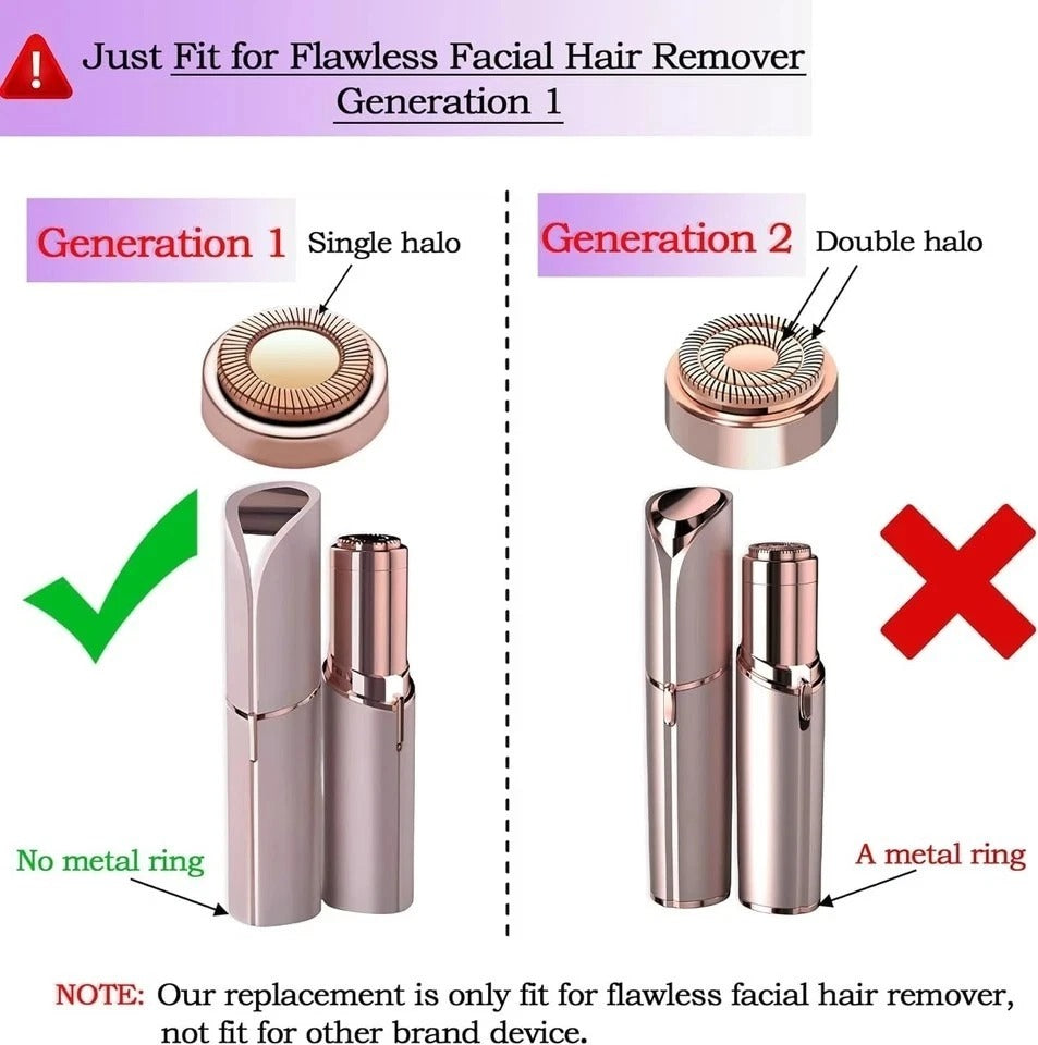 Facial Hair Remover Replacement Heads for Generation 1 4 PCS Rose Gold
