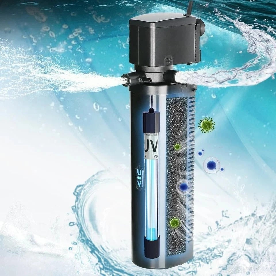 Heavy Duty Aquarium Filter for Big Fish Tanks 75 to 200 Gallons with Biochemical