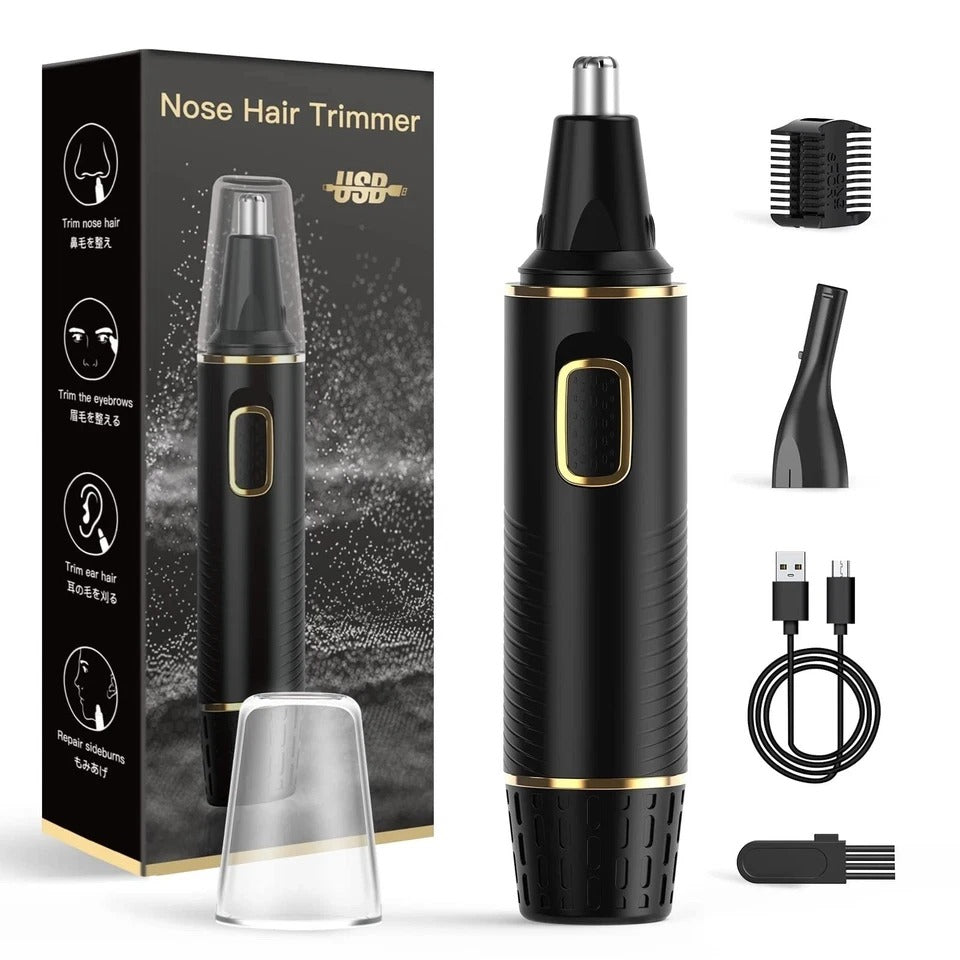 Professional Dual Edge Nose and Ear Hair Trimmer for Men - Low Noise & Compact