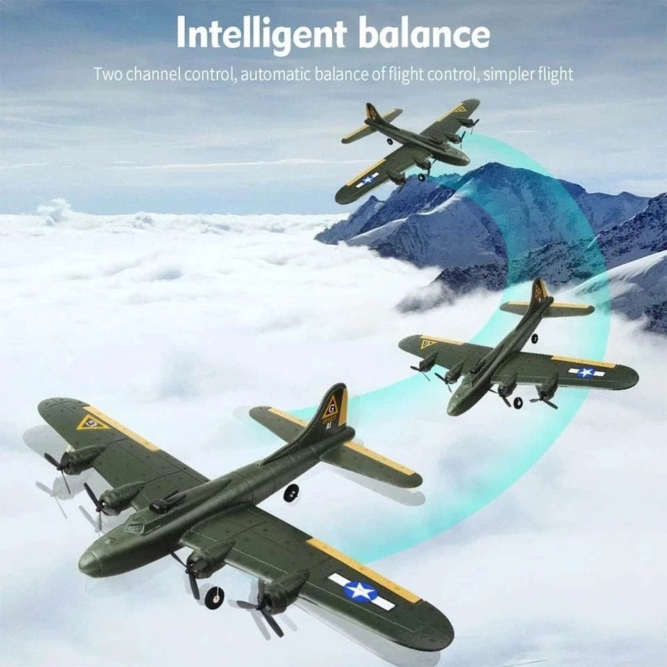 B-17 RC Plane, 2 Channel RC Airplane, 2.4Ghz Remote Control Airplane, Ready to F