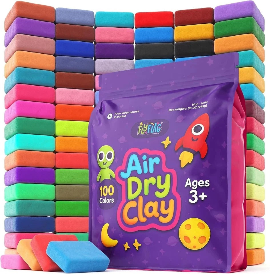 Air Dry Clay - 100 Colors, Ultra Light and Soft, Non-Toxic Modeling Clay for Kid