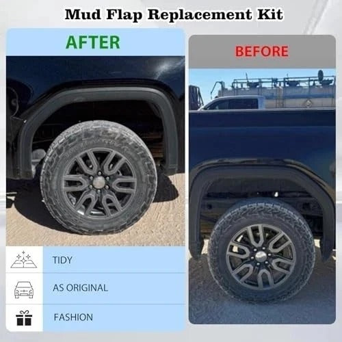 Mud Flap Replacement Kit Compatible with GMC Sierra 1500 2WD 4WD 2019-2025 &