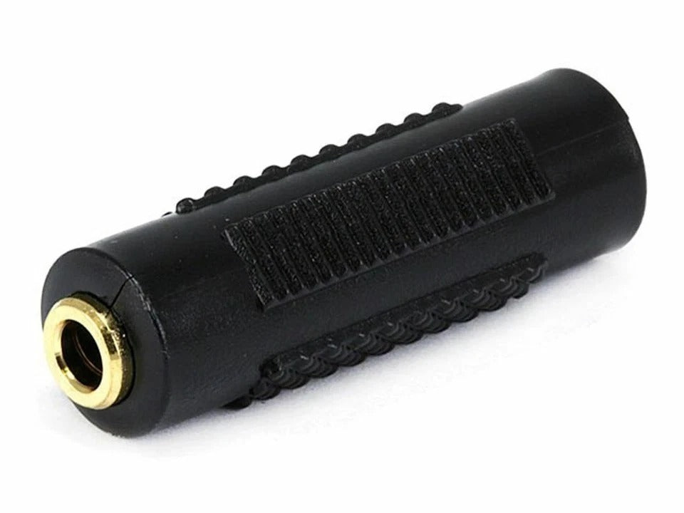 2 Pcs 3.5mm Stereo Audio Gold Plated Female to Female Jack Coupler Adapter Black