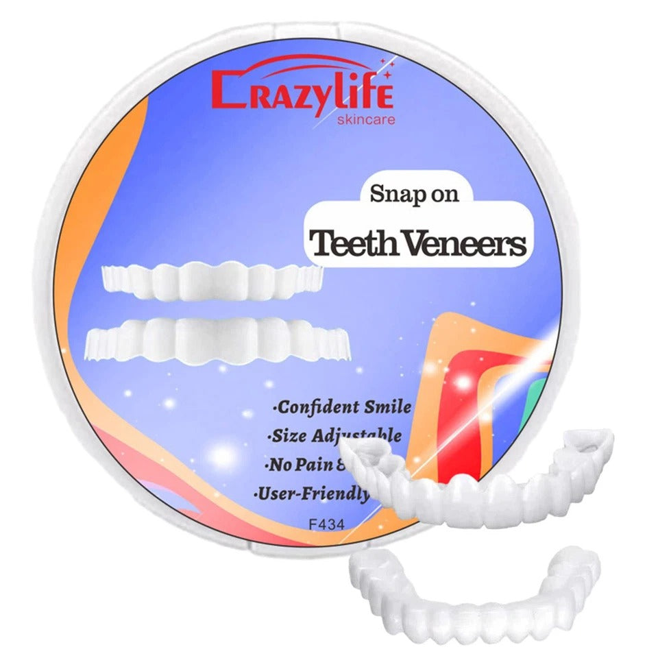 Smile Snap On Upper + Lower False Teeth Dental Veneers Denture Tooth Cover Set