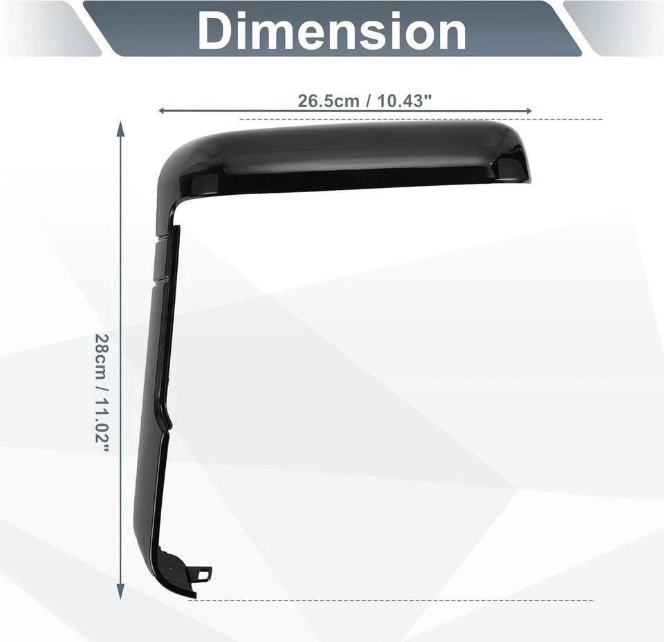 Top Side Tow Mirror Cover Clip-on Mirror Housing Cap Trim for GMC Gloss Black
