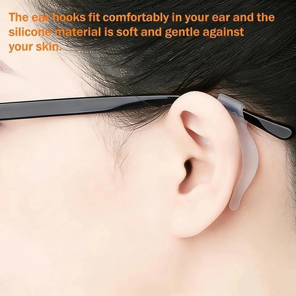 Soft Silicone Eyeglass Ear Hooks, 10 Pairs of Non-Slip Eyeglasses Ear Grips for