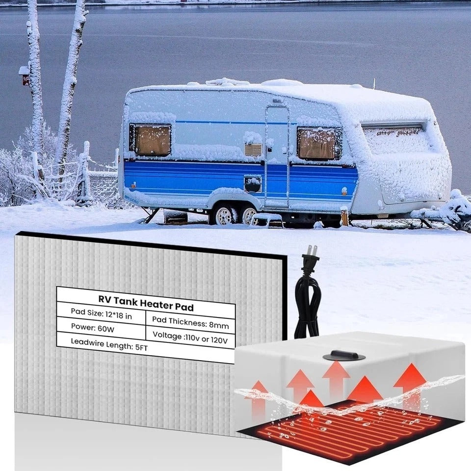 12" x 18" RV Tank Heater Pad Kit,110V RV Holding Tank Heater Pad with Thermostat