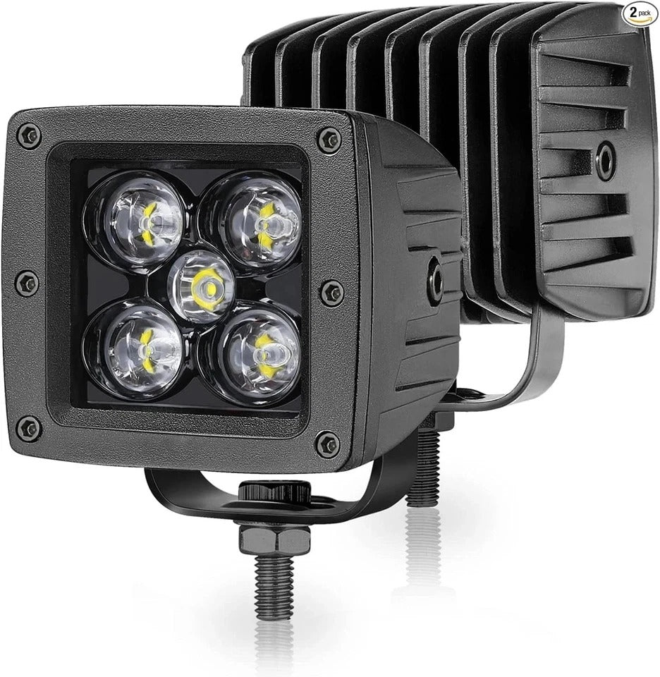 LED Cubes, 2Pcs 3 Inch 100W LED Pods Off Road Driving Light Bar Spot Work Lig