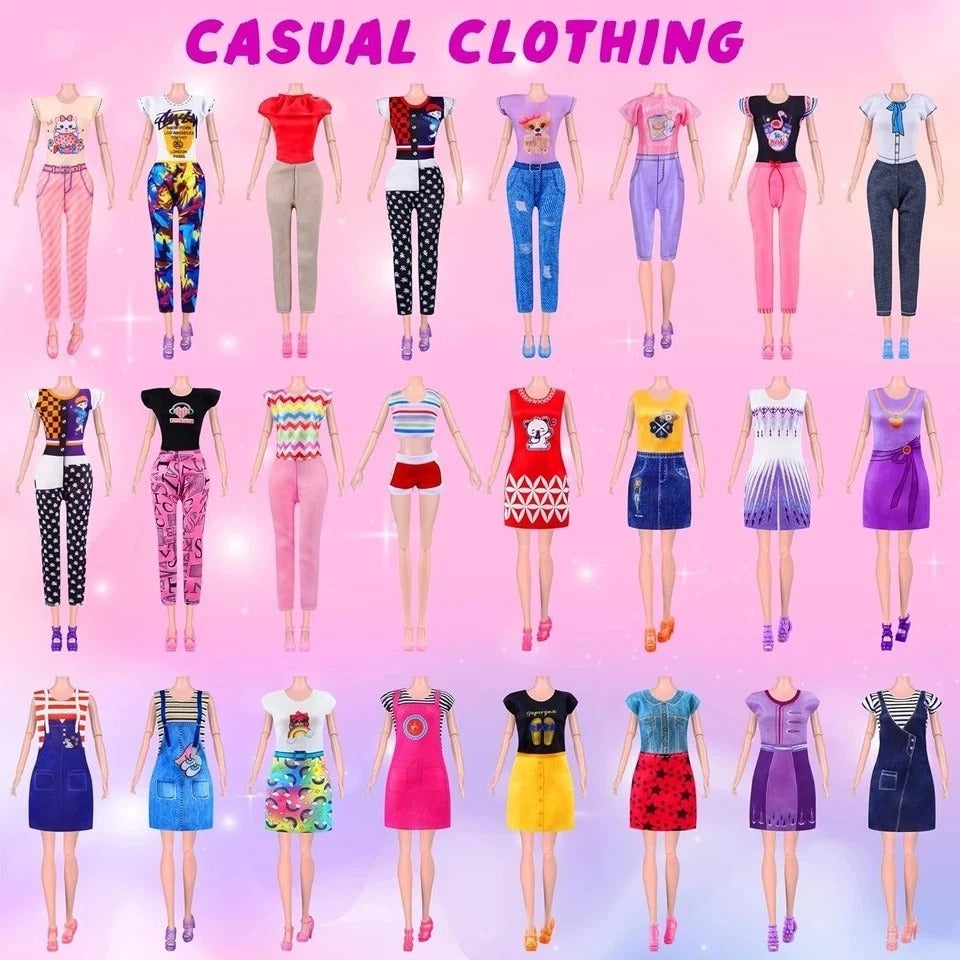 135 Pcs Doll Clothes and Accessories with Doll, Princess Gowns, Fashion Dresses,