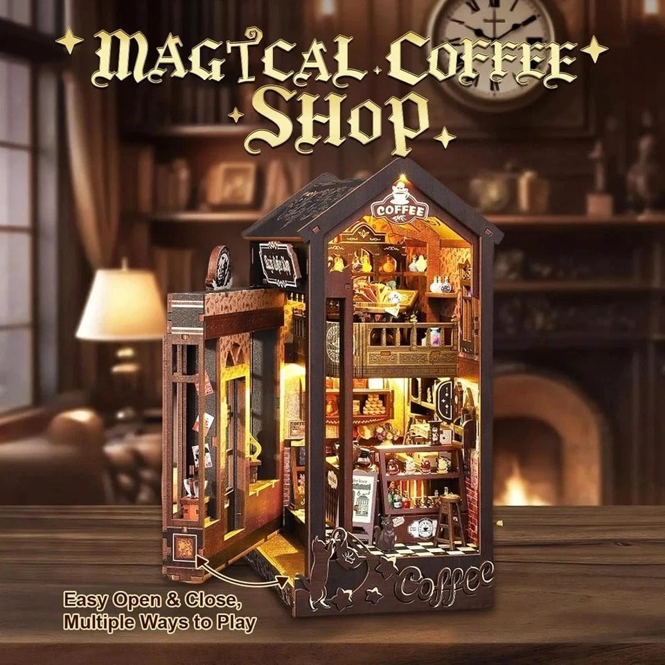 Book Nook Kit for Adults and Teens, DIY Miniature House Kit with Led Light, 3D W