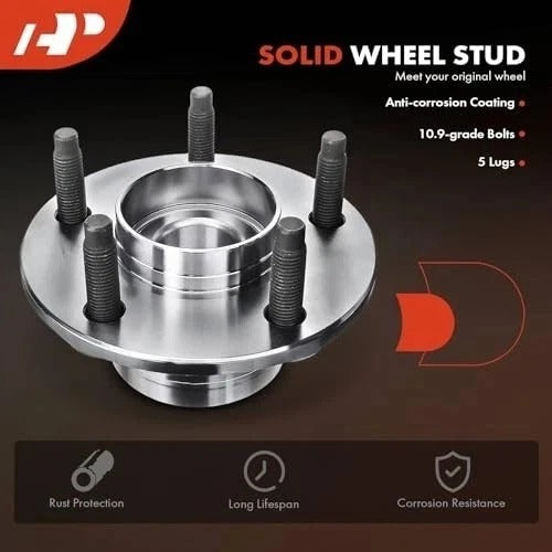 2 x Rear Wheel Bearing and Hub Assembly with 5-Lug Compatible with Ford