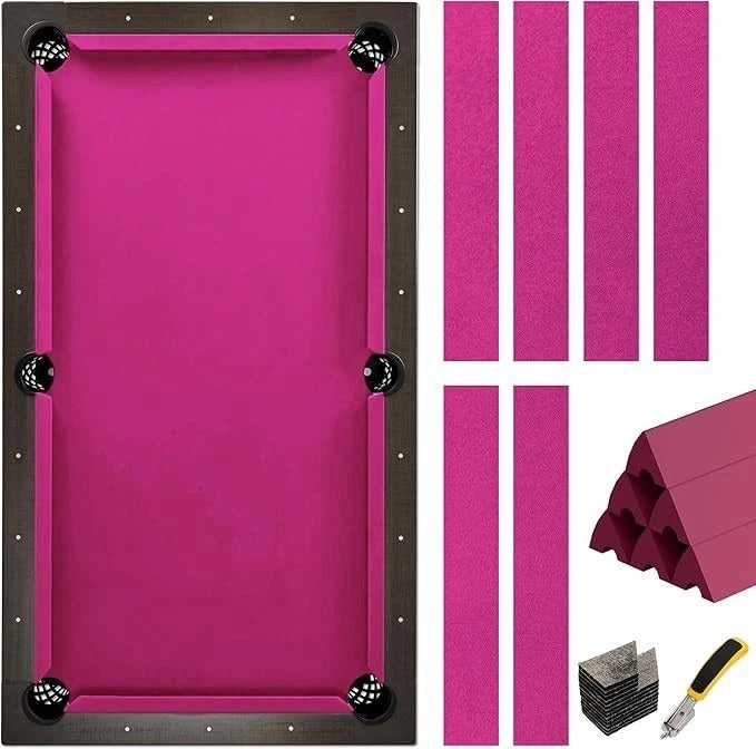 Pool Table Felt and Bumper Kit Felt for Billiard Cloth with Pool Table Bumpers a