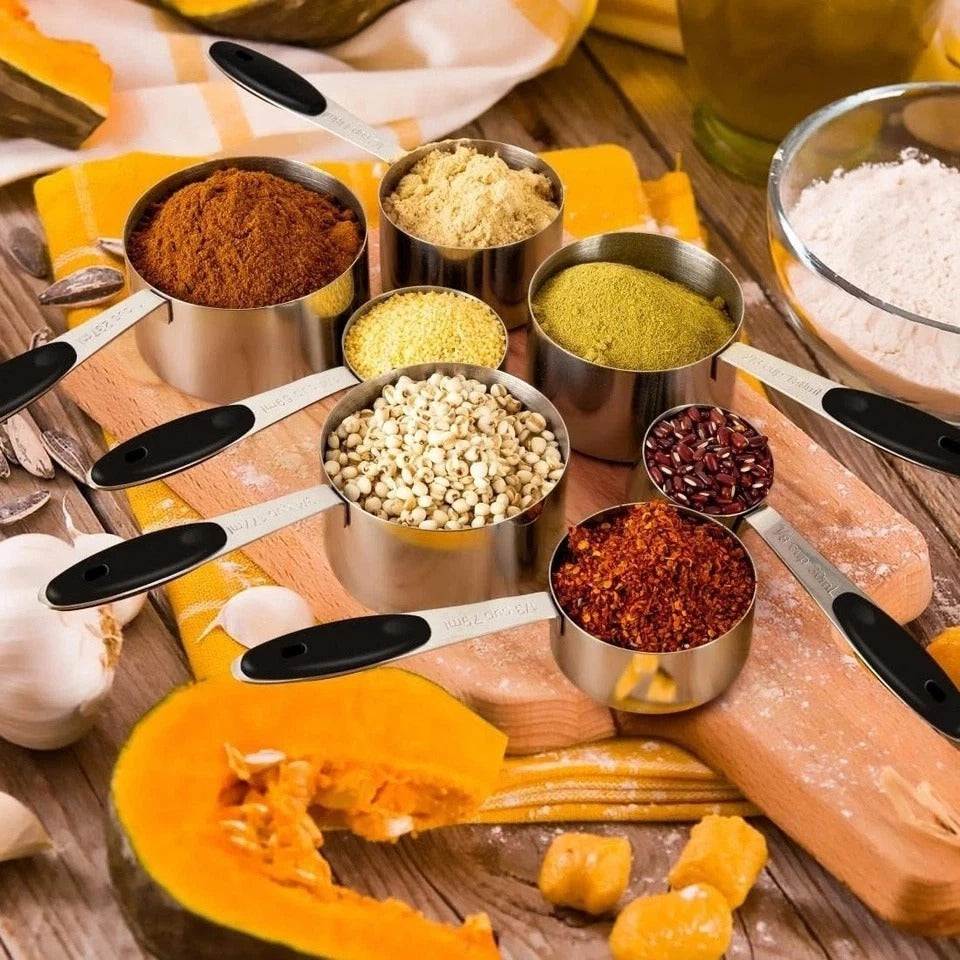 16 Pieces Measuring Cups and Magnetic Measuring Spoons Set Stainless Steel,8 Mea