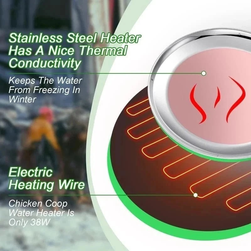 Chicken Water Heater for Winter Chicken 110V 38W Surface Temperature of the Heat