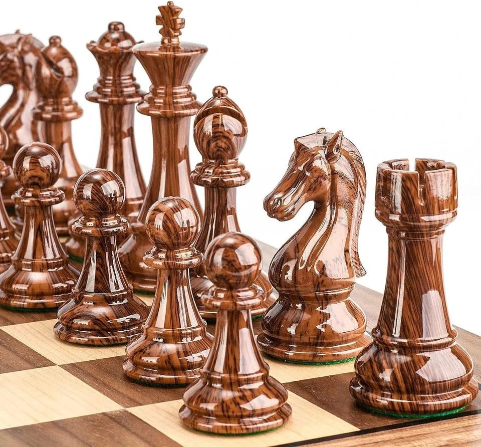 Weighted Chess Pieces High Polymer 4.25" King +2 Queens, Tournament Set