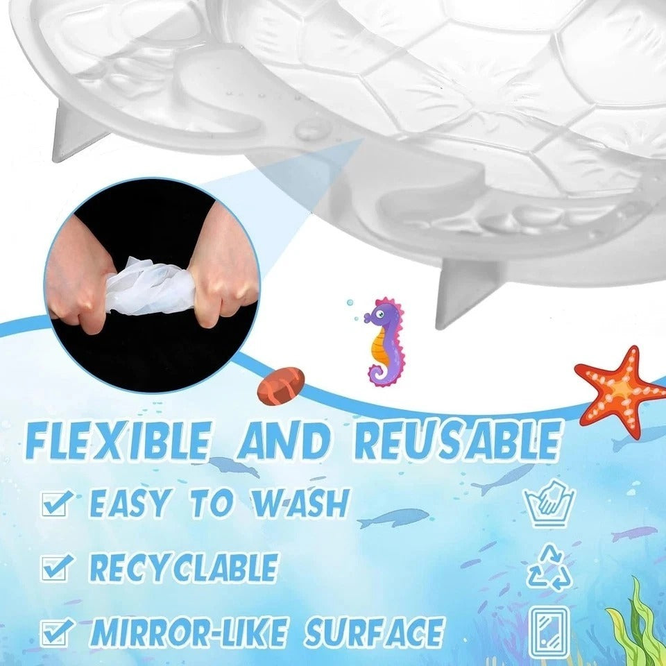 4 Pcs Ocean Theme Resin Molds 3D Large Silicone Epoxy Resin Seahorse Shells Star