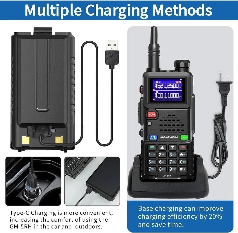 2 Pack BAOFENG Ham Radio Long Range 10W Walkie Talkies USB-C Rechargeable 999CH