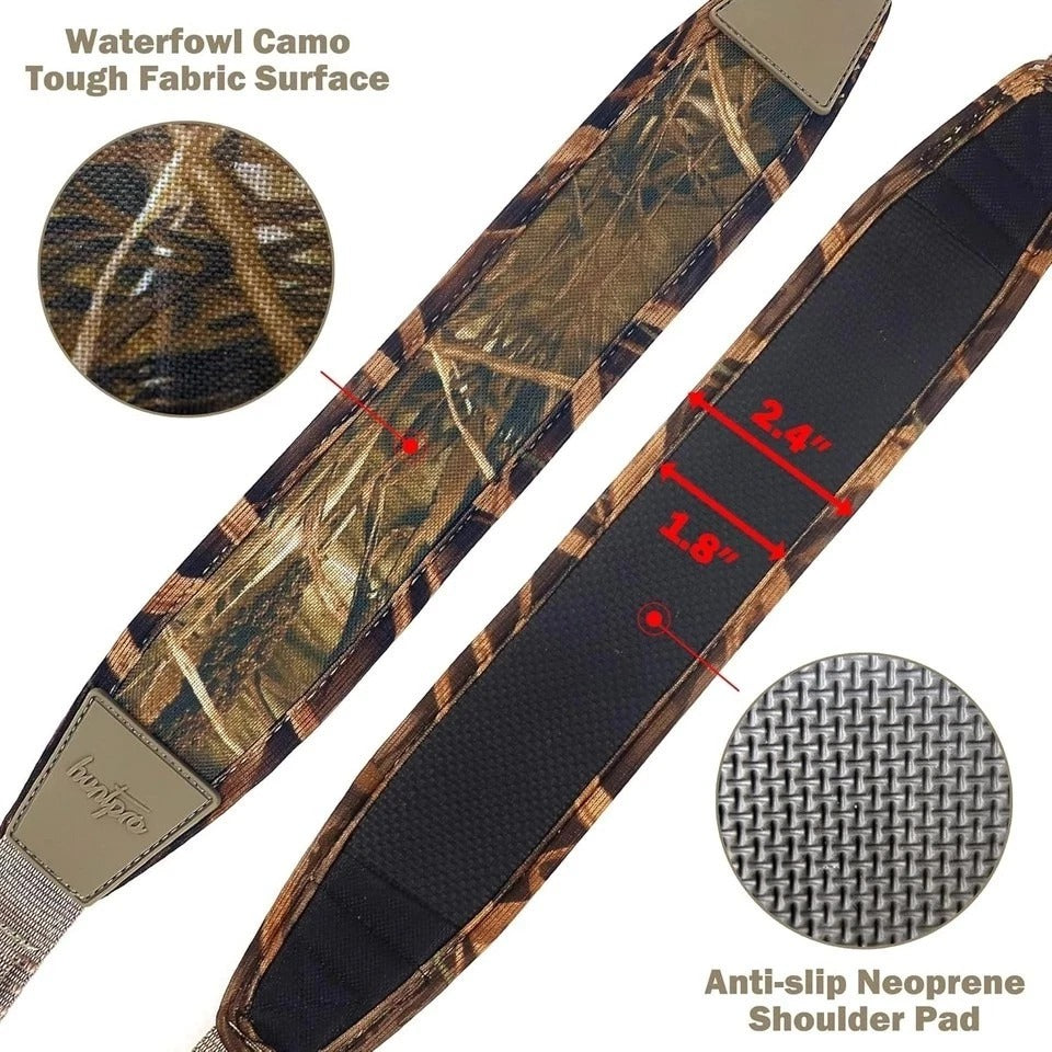 HUNTPAL Non-Swivel No Drill Stalker Sling Two Basic Style, Waterfowl Camo