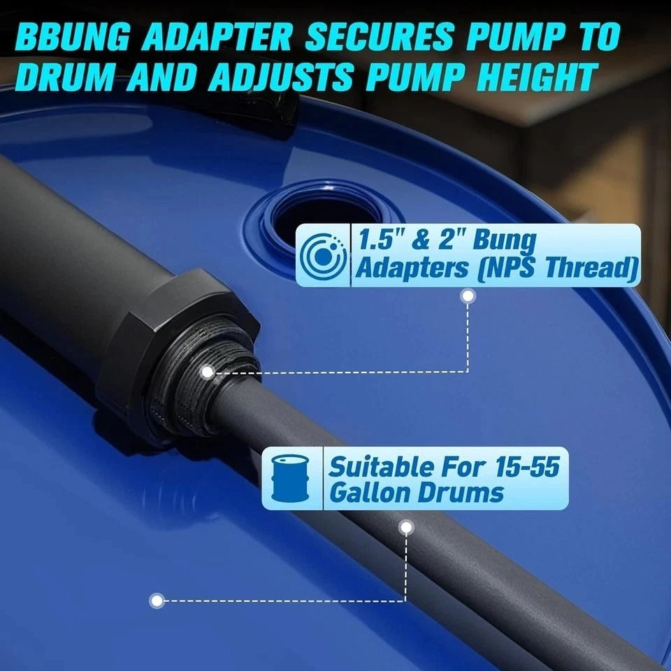 Lever Action Barrel Pump,55 Gallon Drum Pump, for Fuels, Chemicals, Corrosive Li