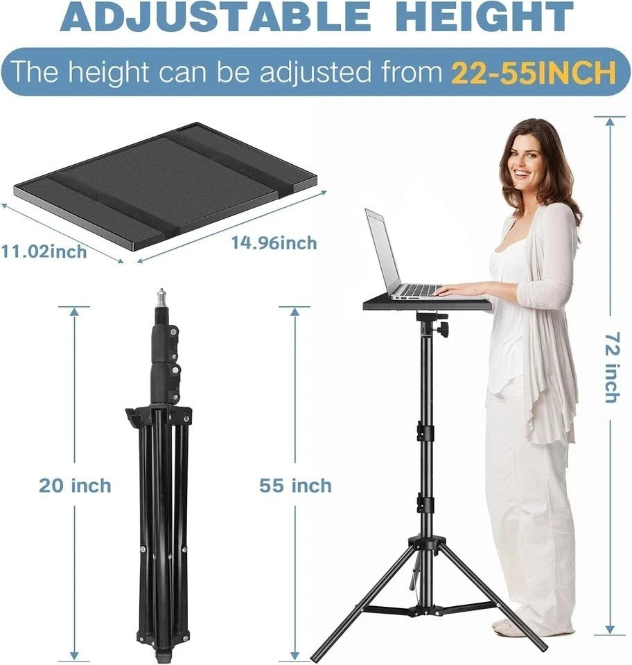 Projector Stand, 22 to 55 Inch Laptop Stand with Phone Holder, Tripod for DJ Equ