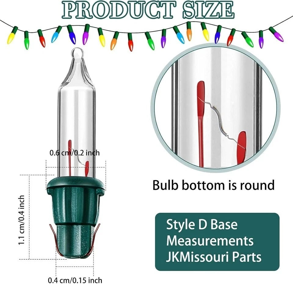 100 Pieces 2.5V Replacement Christmas Tree Light Bulbs Mini Incandescent Wire St