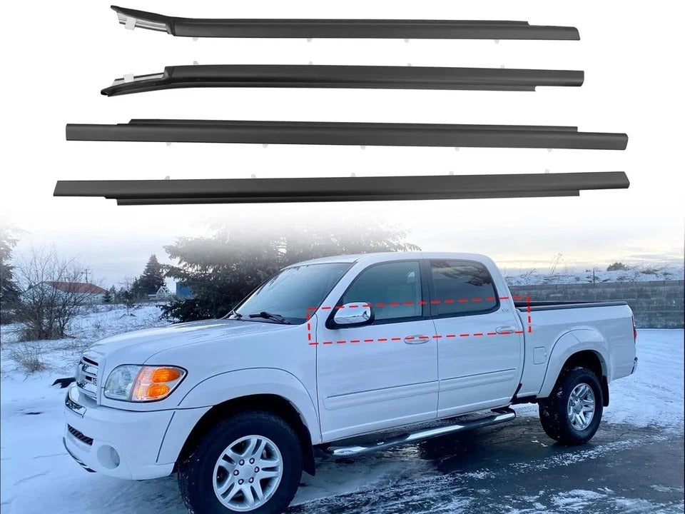 Toyota Tundra 2000-2006 Window Molding Weatherstrip Seal Kit Front Rear Doors