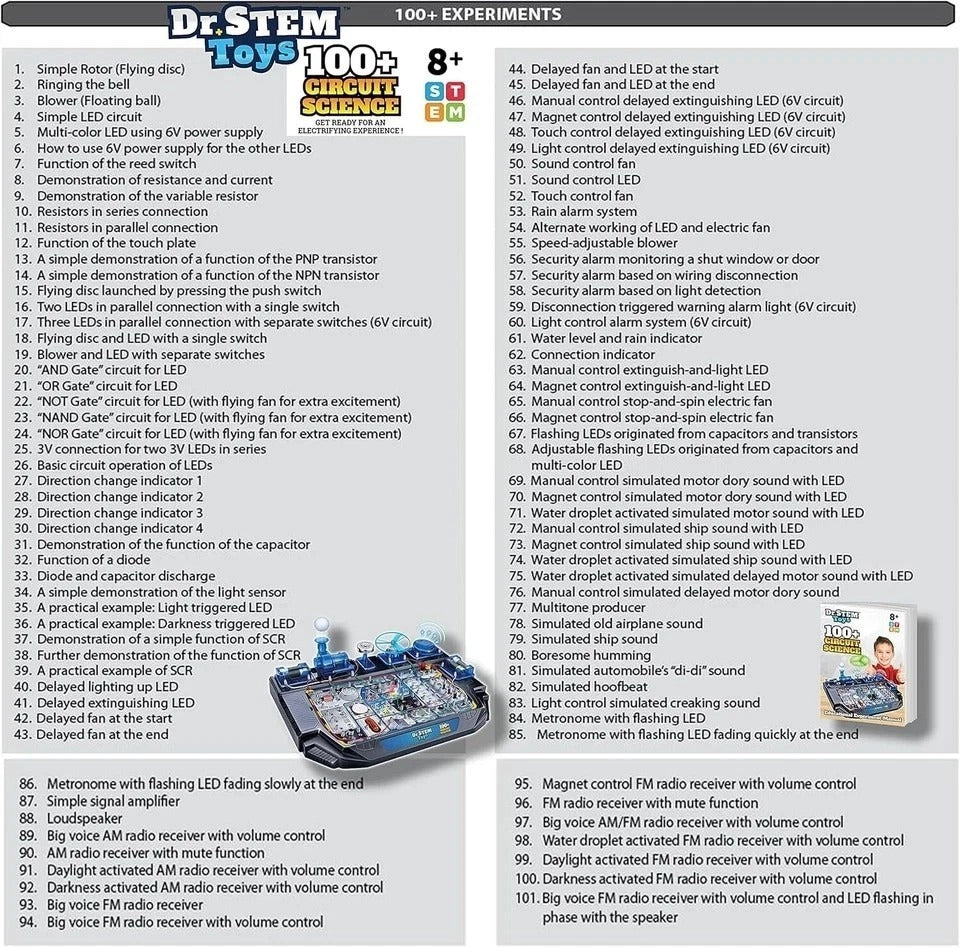 Circuit Science Kit, Includes Over 100 Electrical Experiments with Lights, So...