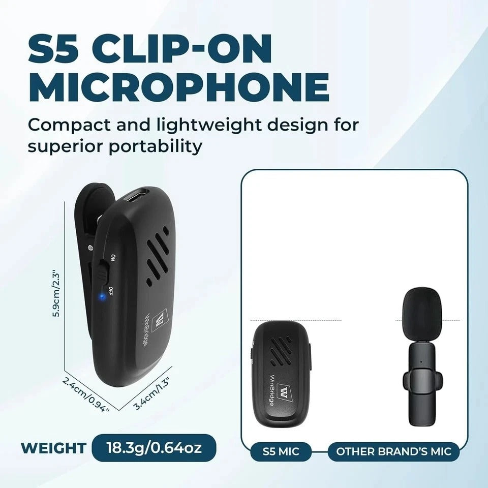 Winbridge Wireless Voice Amplifier with Bluetooth Lavalier Lapel Microphone for