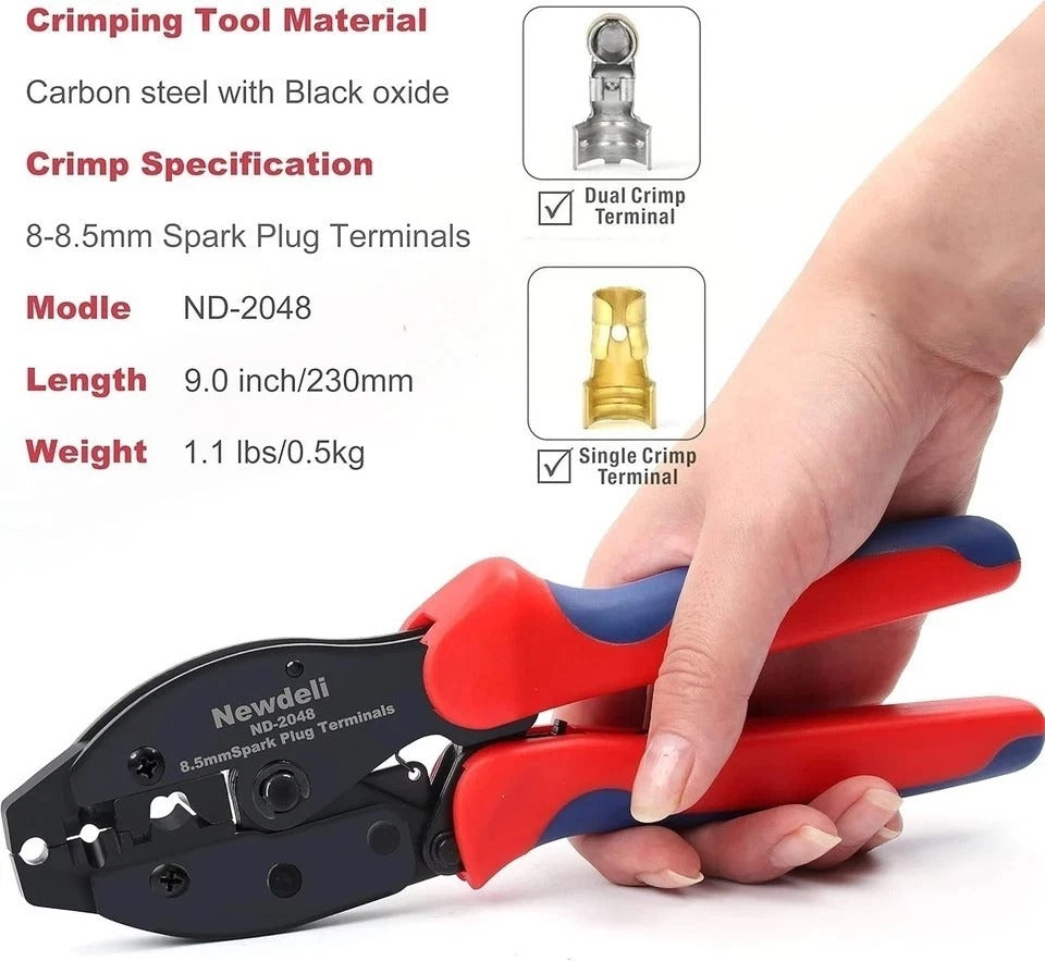 Spark Plug Wire Crimper, Newdeli Crimping Pliers for Spark Plug Stripping Tool,
