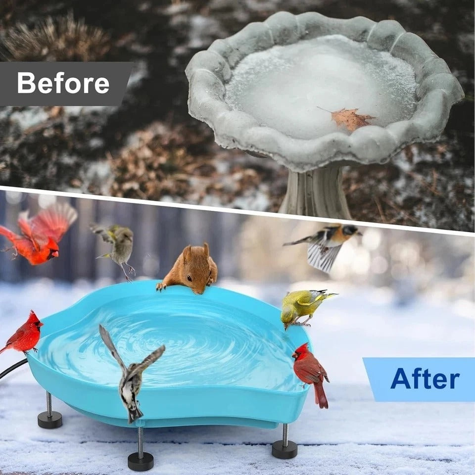 Heated Bird Baths for Outdoors for Winter - 60W Thermostatically Controlled Heat