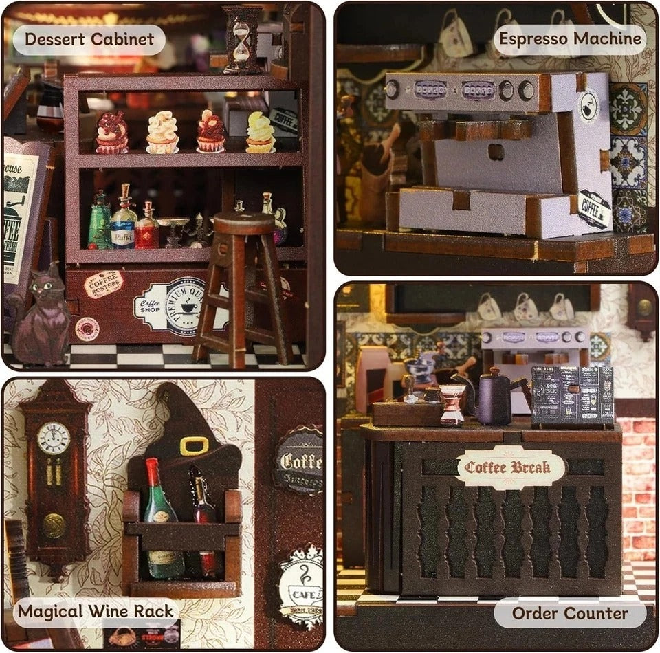 Book Nook Kit for Adults and Teens, DIY Miniature House Kit with Led Light, 3D W