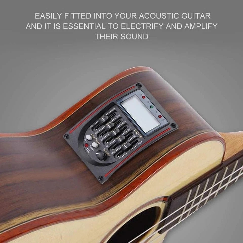 Bnineteenteam 5 Band Guitar Pickup EQ Equalizer Pickup Acoustic Guitar Preamp wi