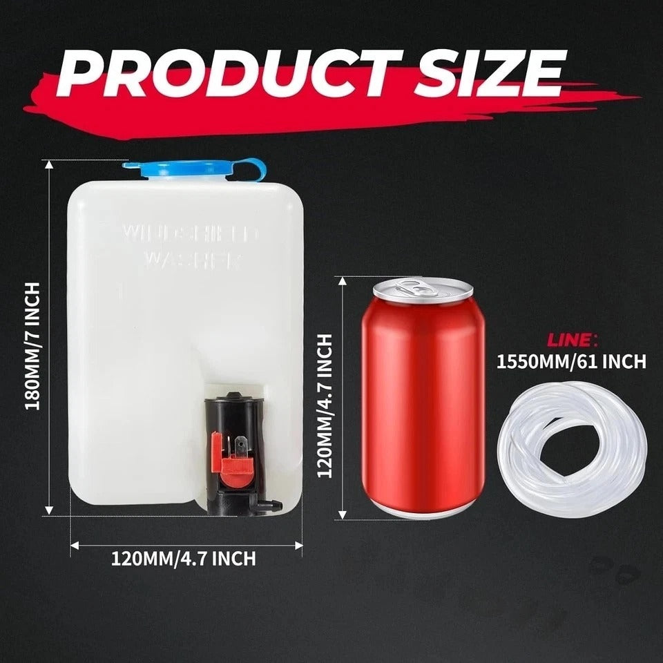 KEMIMOTO Universal Car Windshield Washer Pump Washer Fluid Reservoir Bottle Kit