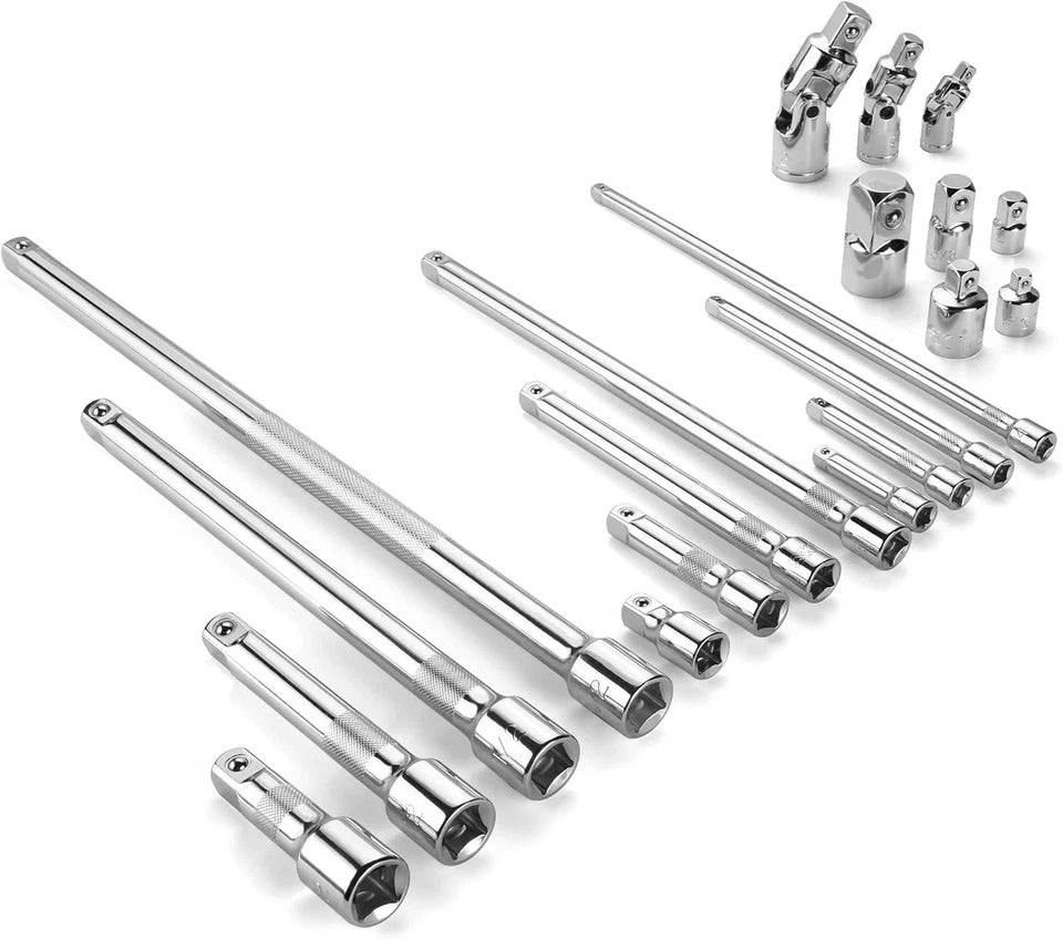 SK 20 Piece Socket Extension Set, 1/4", 3/8" and 1/2" Drive Bar,...