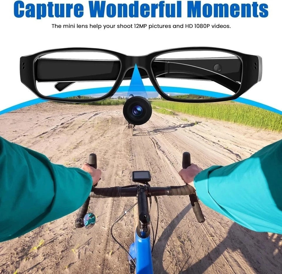 Camera Glasses Video Glasses HD with 64GB Memory Card Recording Glasses Smart Gl
