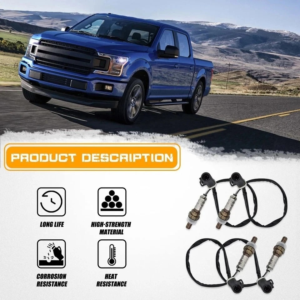 4Pcs O2 Oxygen Sensor 15717 Downstream Upstream Compatible with 1990-2014 Ford