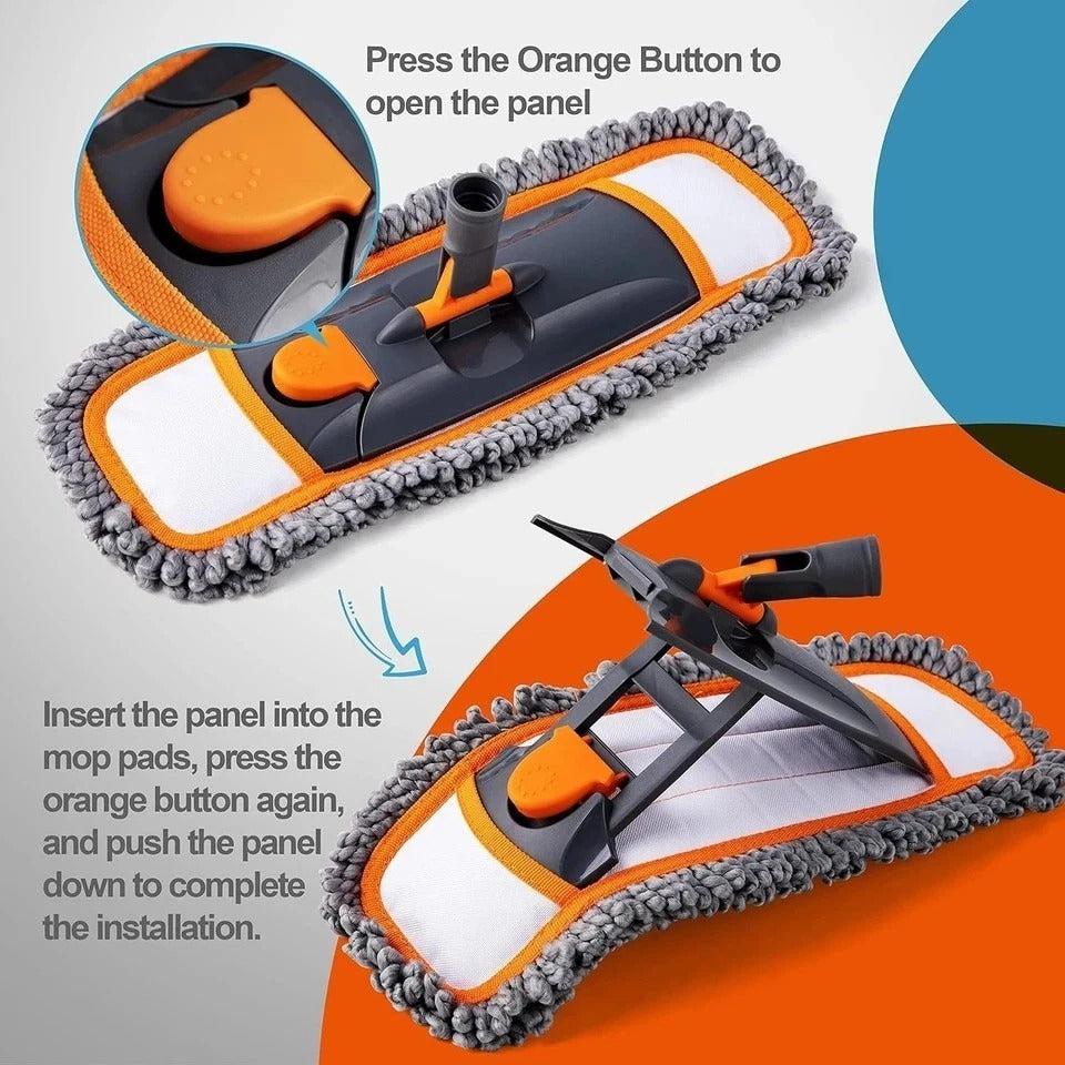 Mops for Floor Cleaning with 3 Different Washable Pads and Extendable 55” Long H